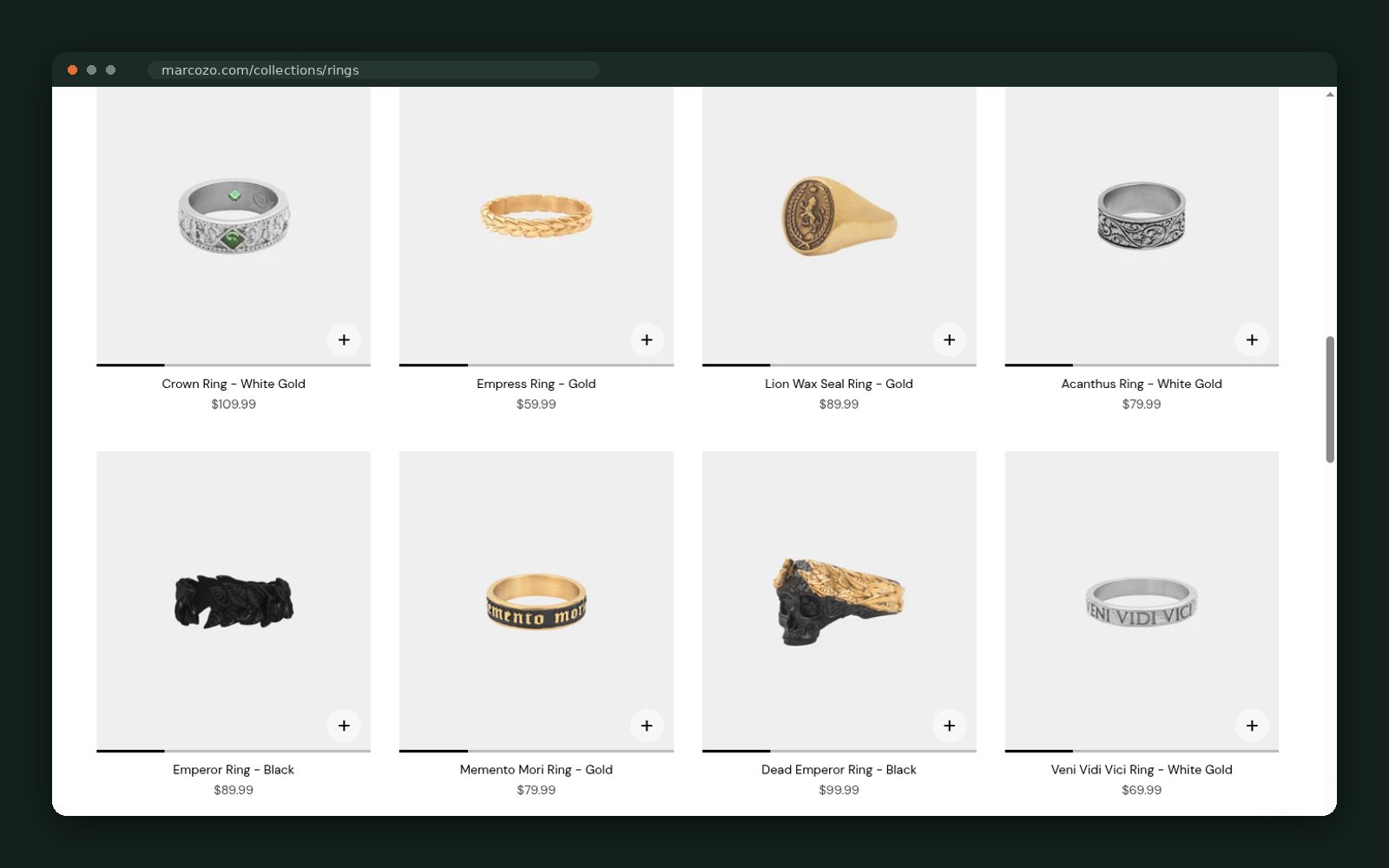 Ring range with load-more pagination