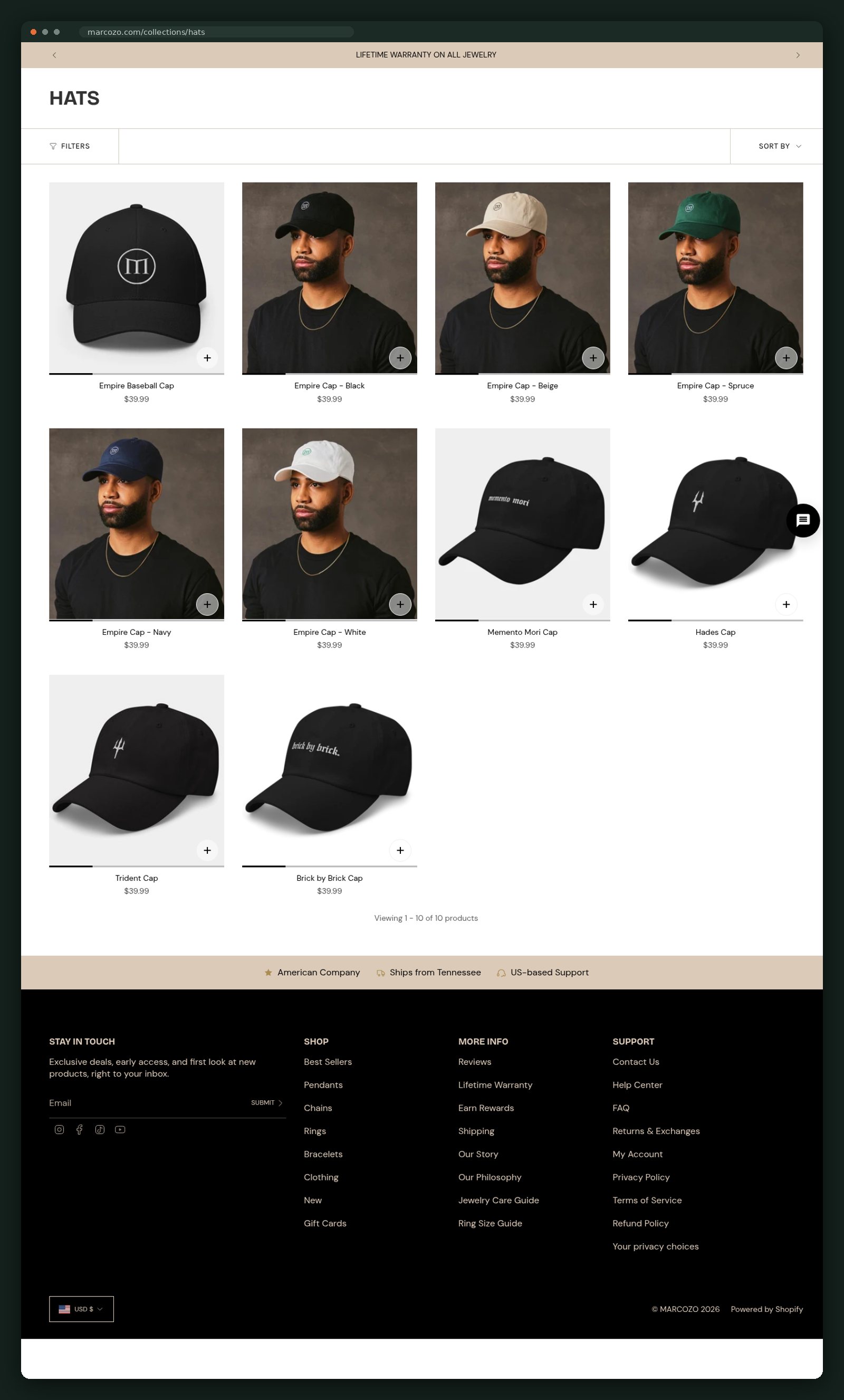 Hats collection, full scroll
