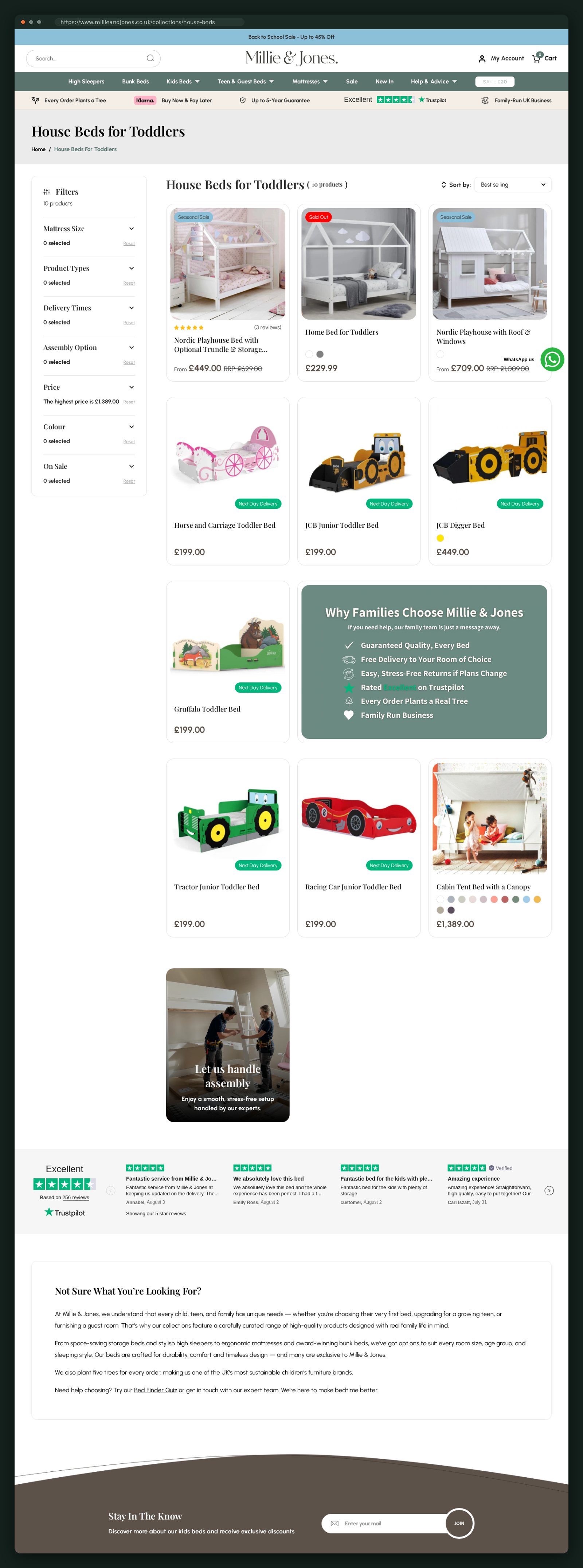 Millie & Jones website — screen 2