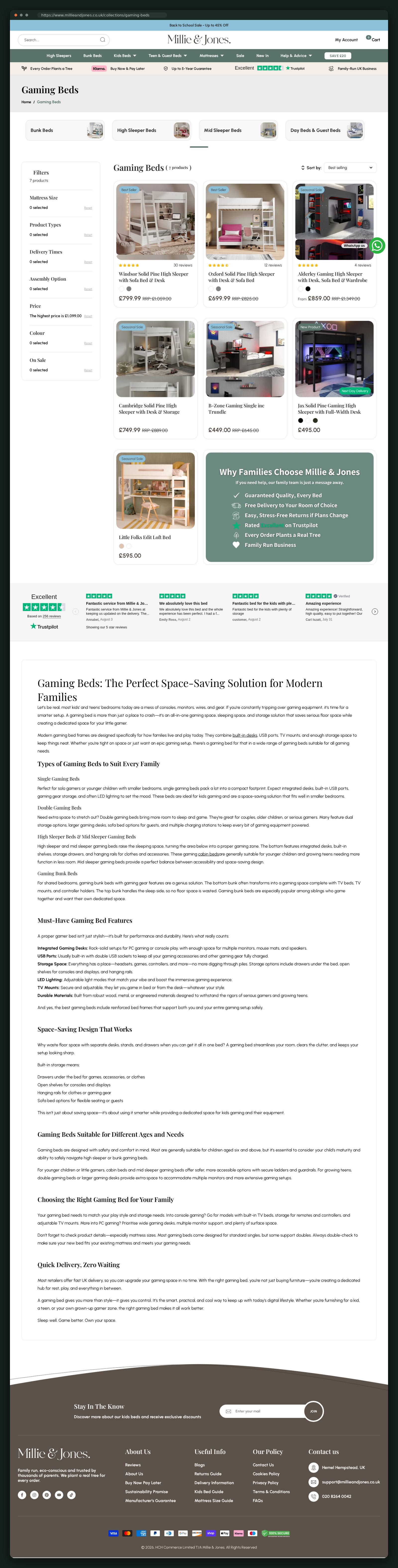 Millie & Jones website — screen 3