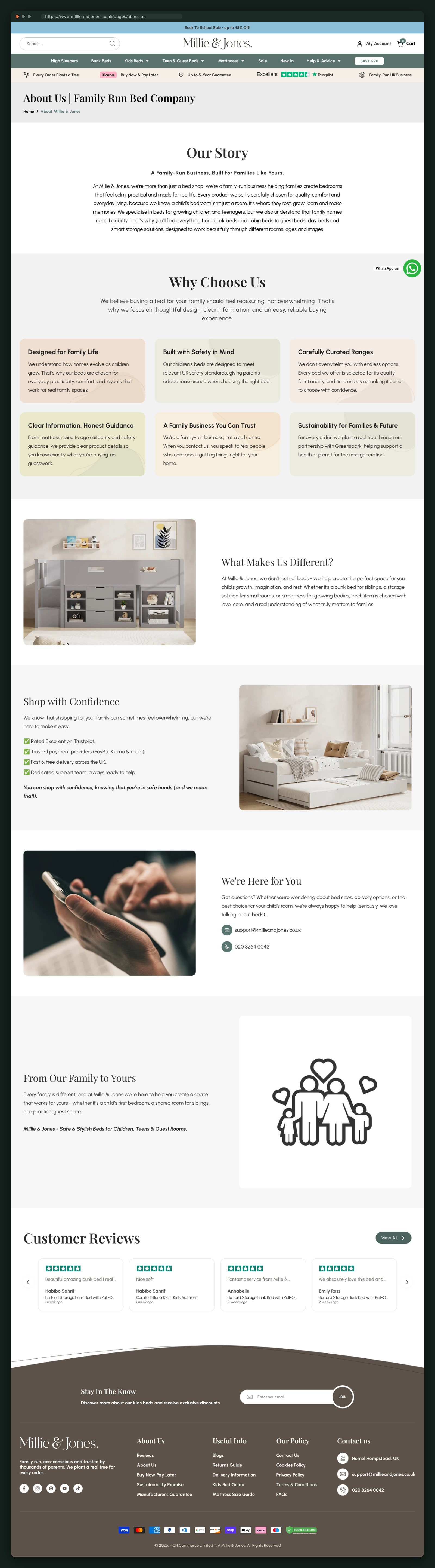 Millie & Jones website — screen 4