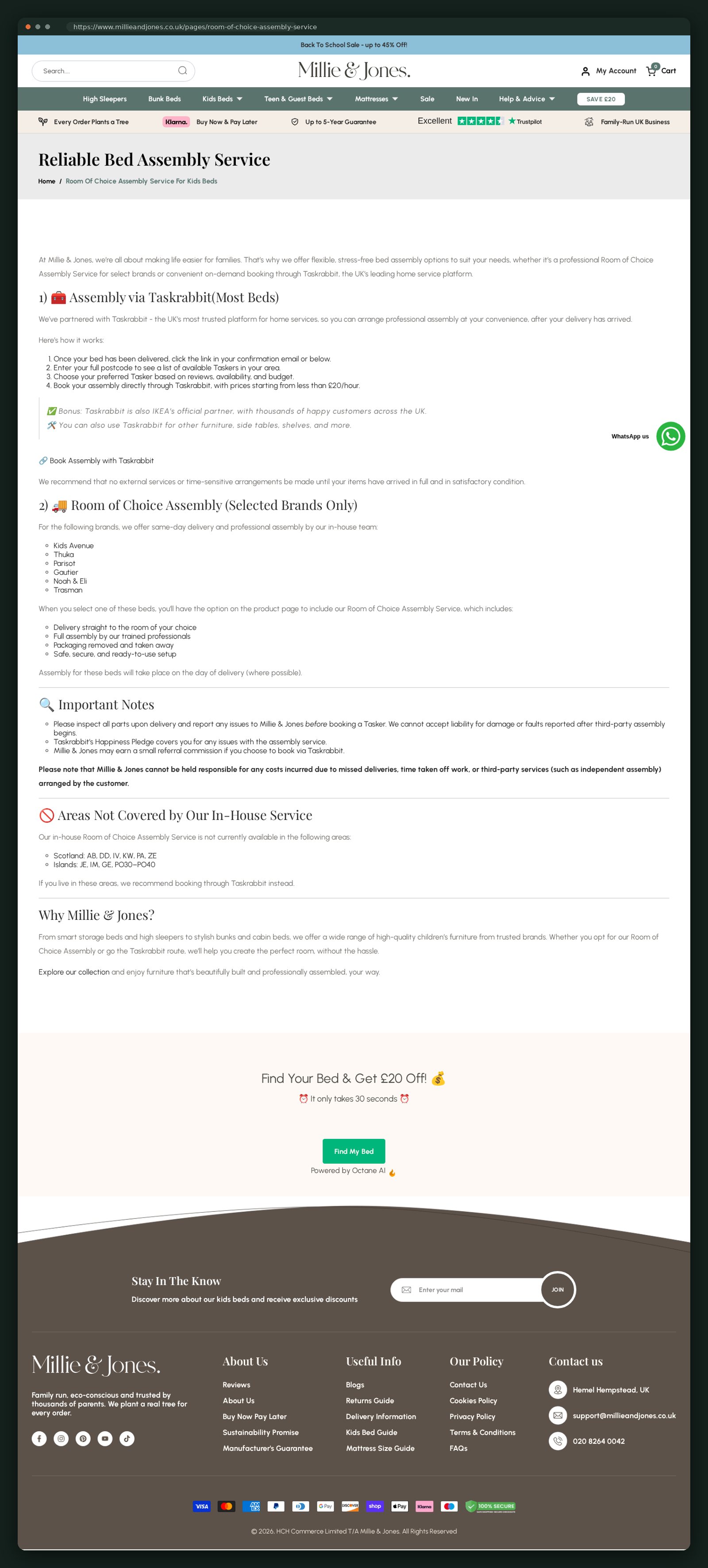 Room of Choice assembly service page