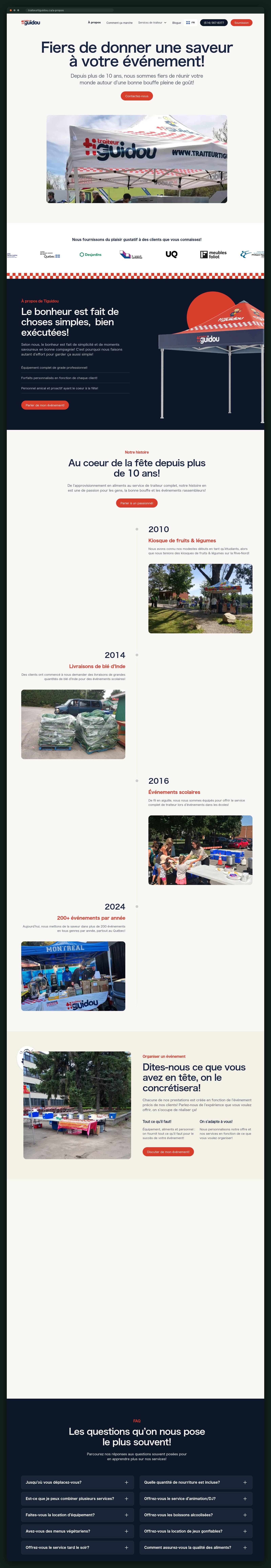 Traiteur Tiguidou website — screen 5