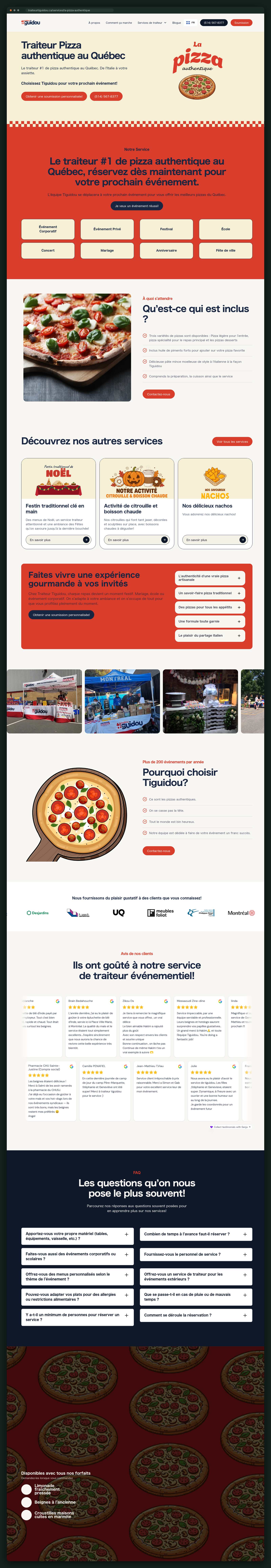 Traiteur Tiguidou website — screen 3