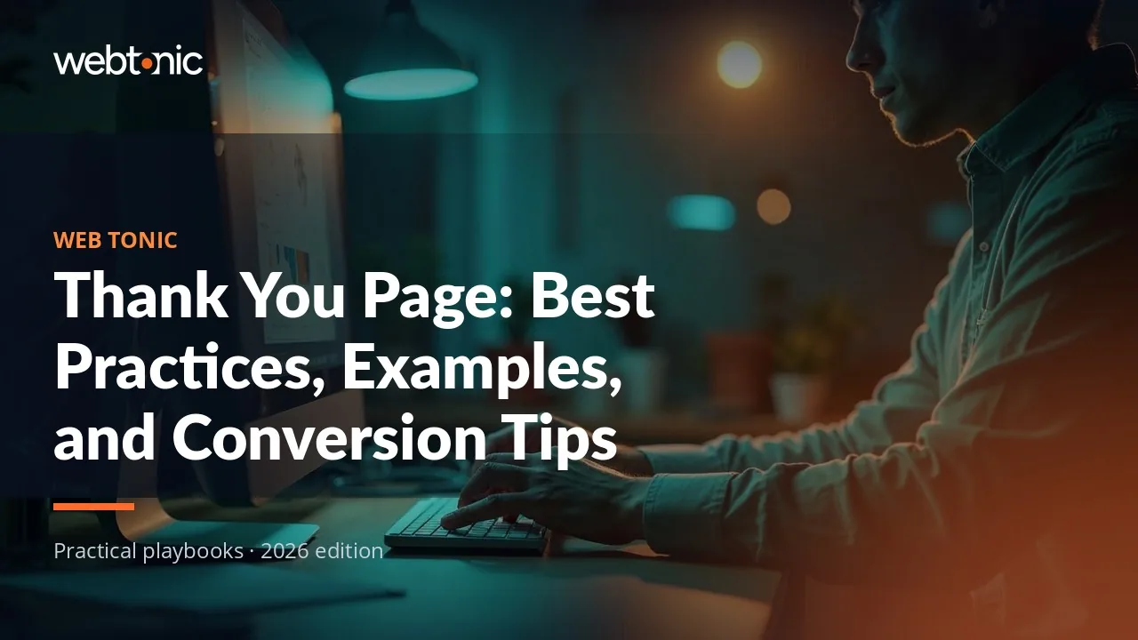 Editorial hero image for the Web Tonic article Thank You Page: Best Practices, Examples, and Conversion Tips