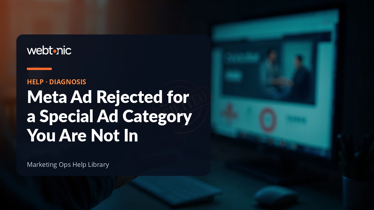 Handling a Meta ad rejection for the wrong Special Ad Category