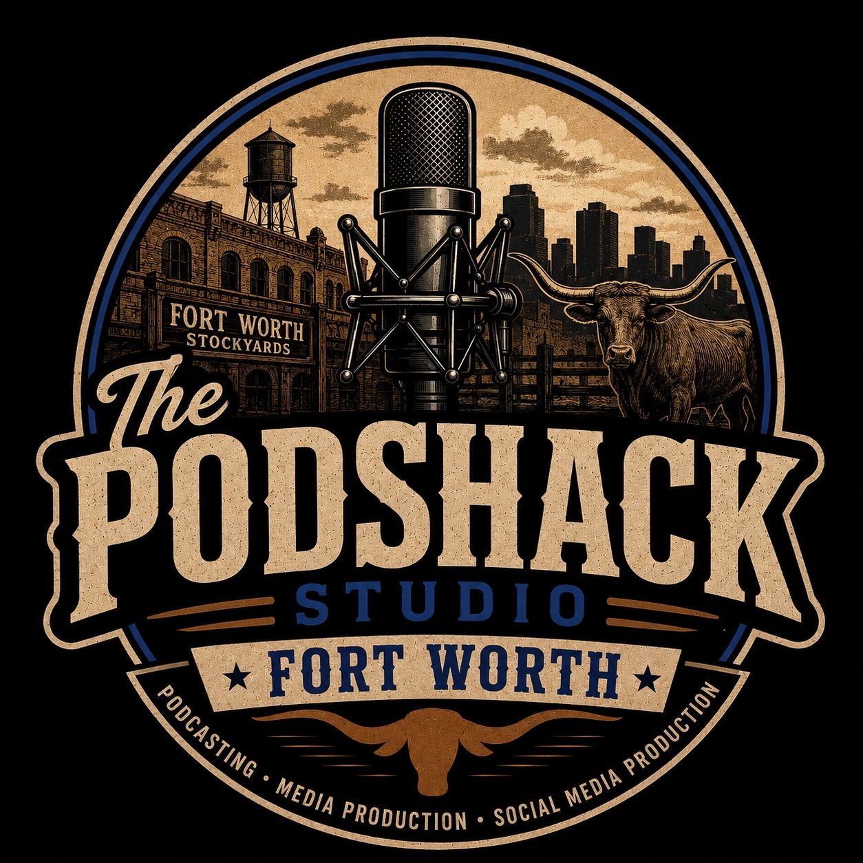 The PodShack Studio Fort Worth Logo