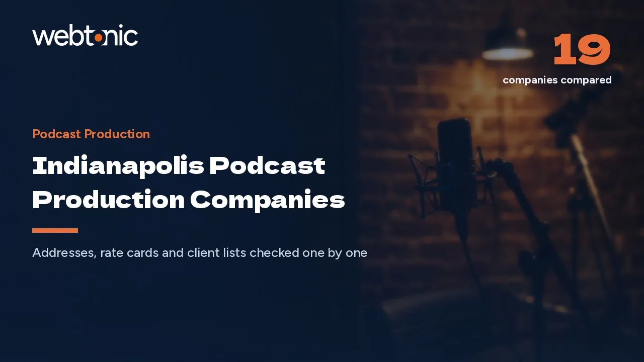 Indianapolis Podcast Production Companies, From audiochuck's City to One-Room Studios, in 2026 — Web Tonic blog thumbnail