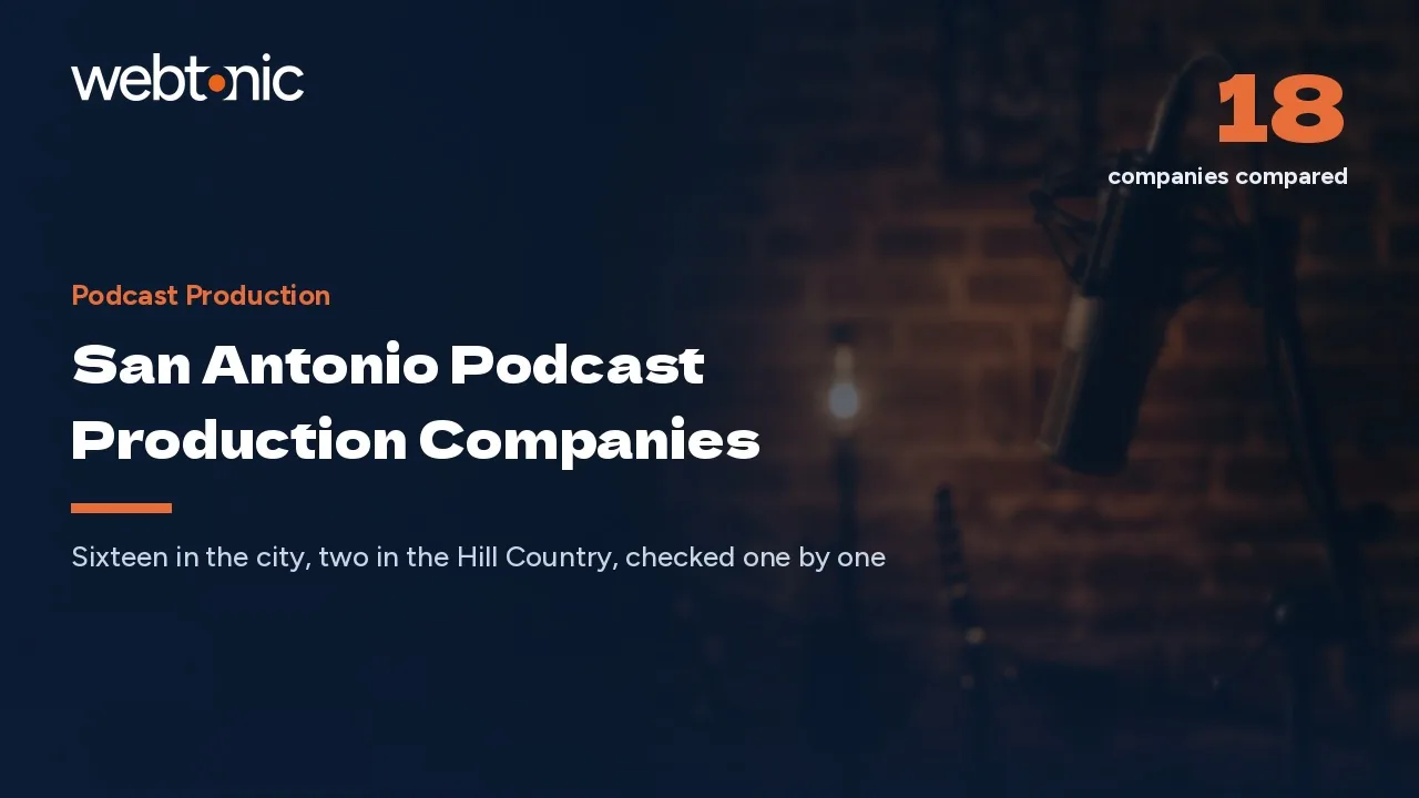 San Antonio Podcast Production Companies, Sixteen of Eighteen Inside the City, in 2026 — Web Tonic blog thumbnail