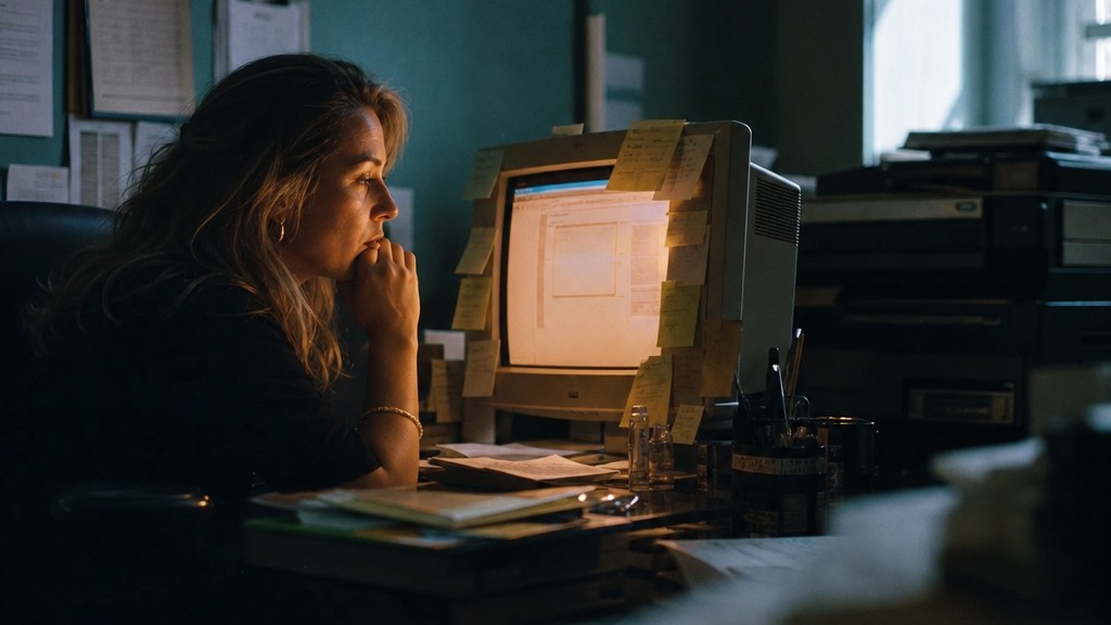 Roofing office manager watching a slow site load on an old desktop