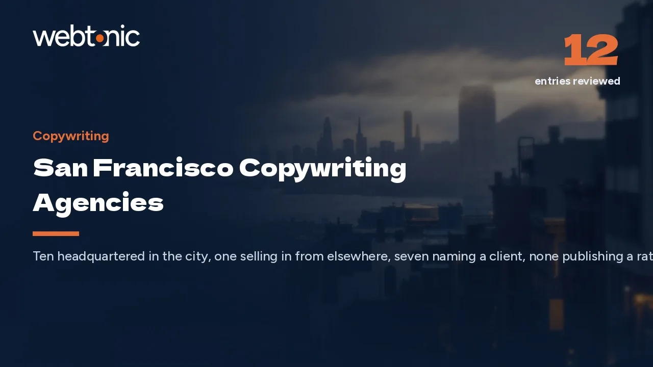 San Francisco Copywriting Agencies Worth a 2026 Brief — Web Tonic blog thumbnail