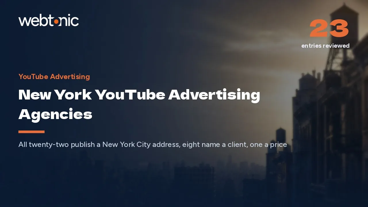 New York YouTube Advertising Agencies, All 22 in the City (2026) — Web Tonic blog thumbnail