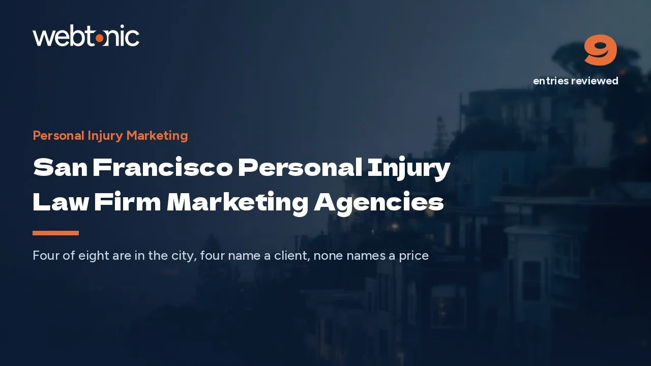 Half of San Francisco's 2026 Injury Marketing Shortlist Is Not in the City — Web Tonic blog thumbnail