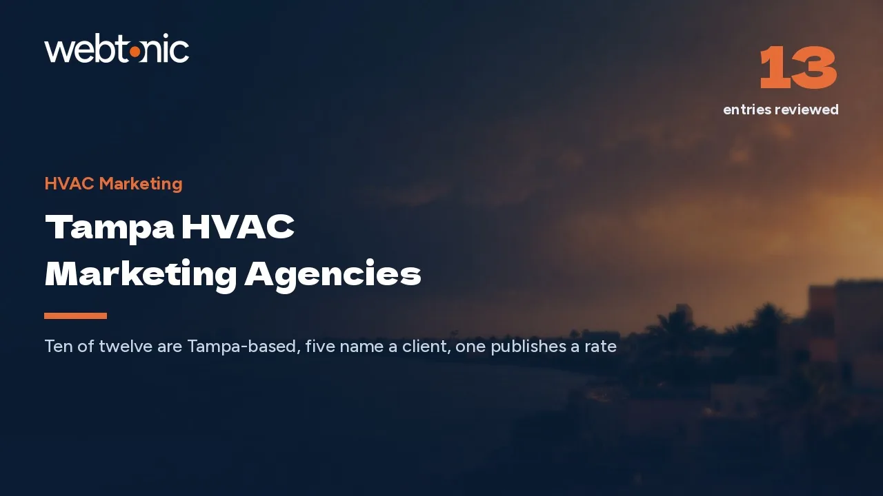 Tampa HVAC Marketing in 2026: Five Firms Name a Client, One Names a Price — Web Tonic blog thumbnail