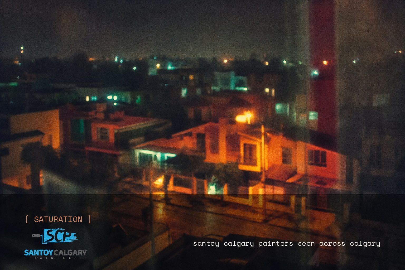 Santoy Calgary Painters brand campaign image, night scene shot on film