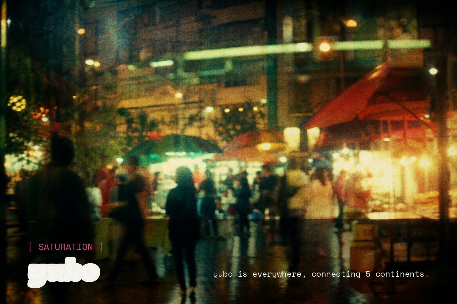 Yubo brand campaign image, night scene shot on film