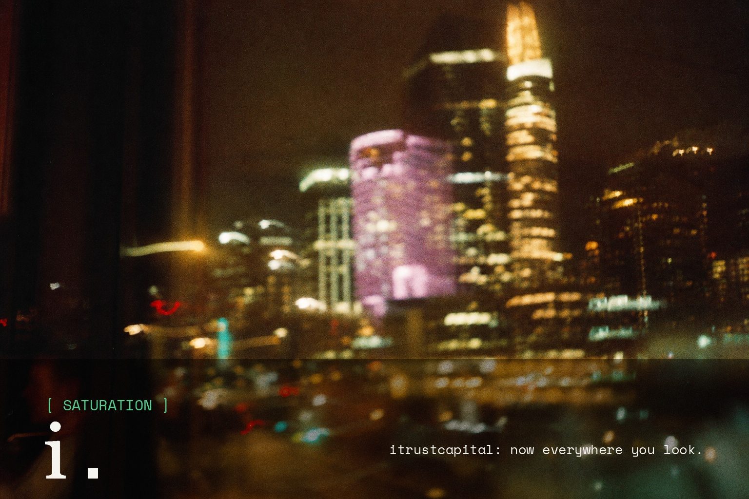 iTrustCapital brand campaign image, night scene shot on film