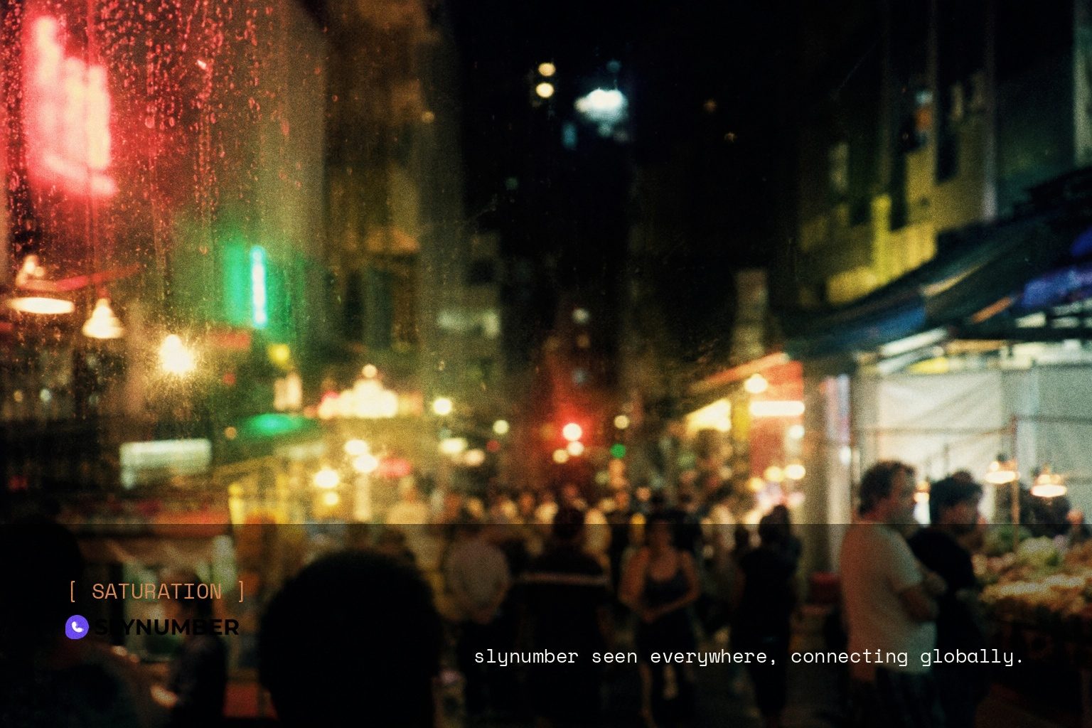 Slynumber brand campaign image, night scene shot on film