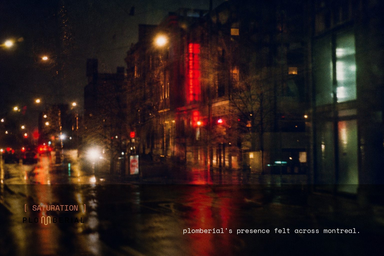Plomberial brand campaign image, night scene shot on film