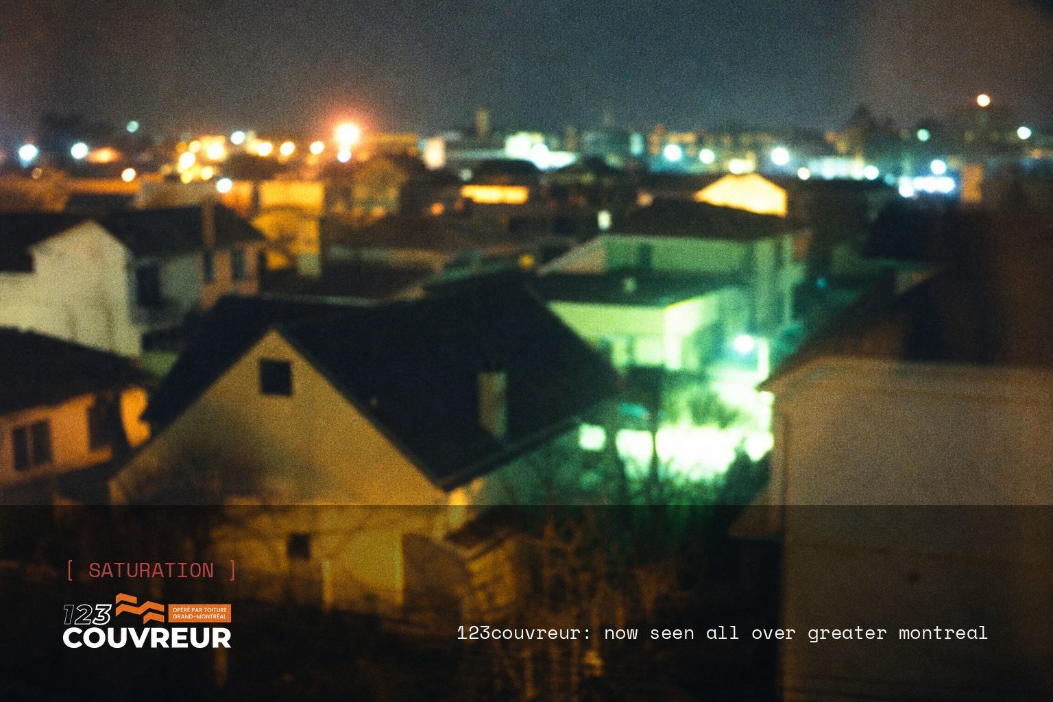 123Couvreur brand campaign image, night scene shot on film