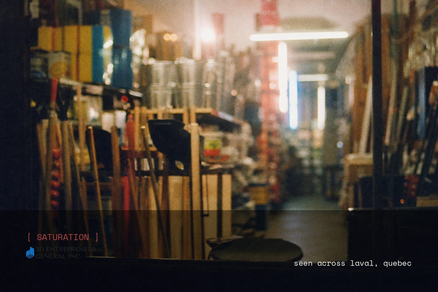 3D Entrepreneur Général brand campaign image, night scene shot on film