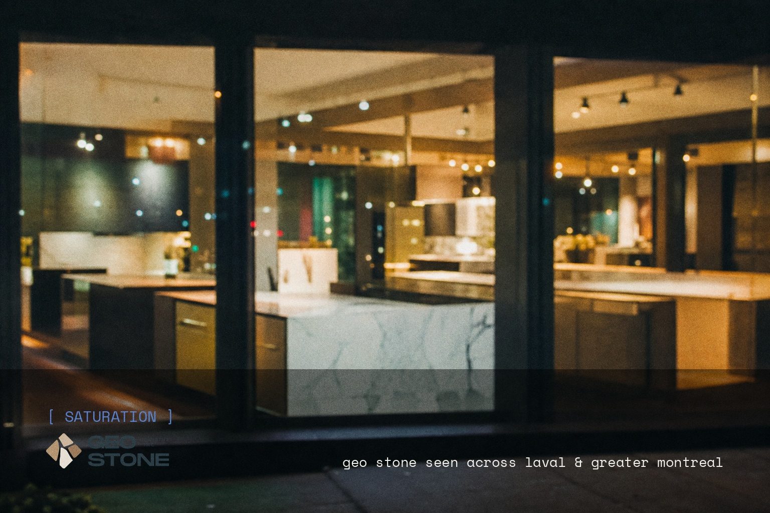 Geo Stone brand campaign image, night scene shot on film