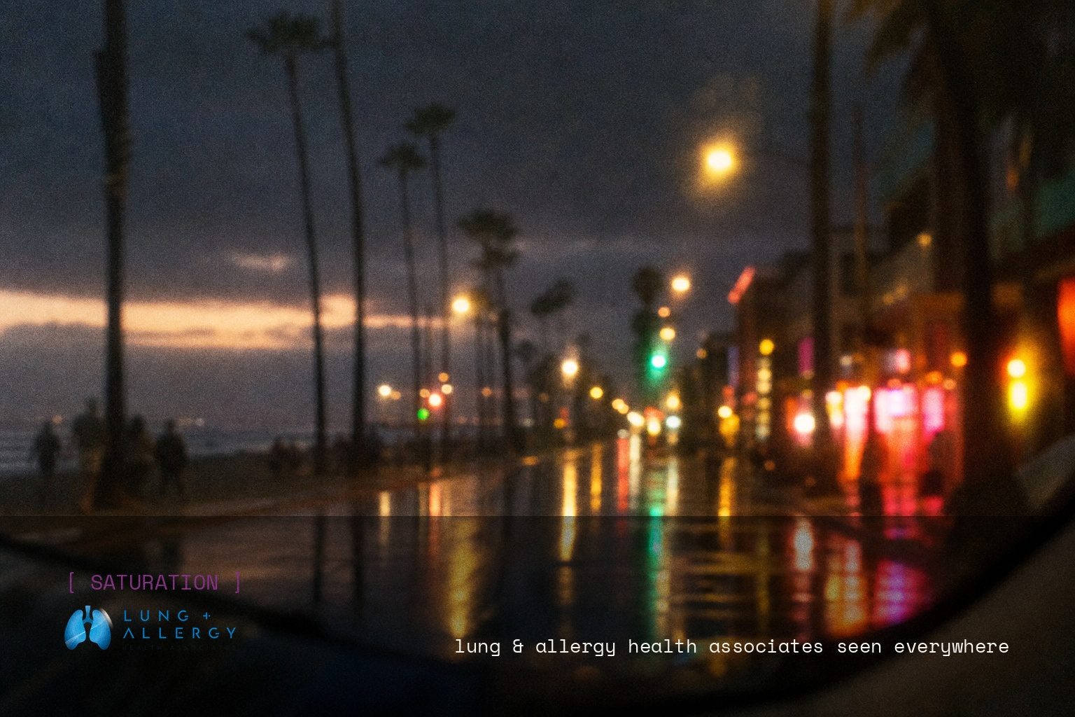 Lung & Allergy Health Associates brand campaign image, night scene shot on film
