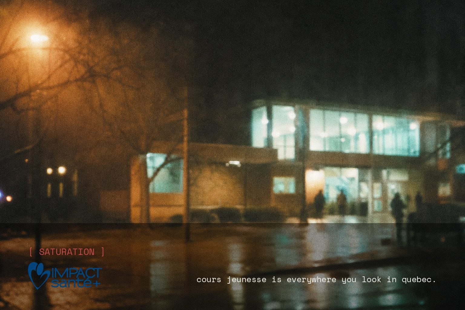 Cours Jeunesse brand campaign image, night scene shot on film