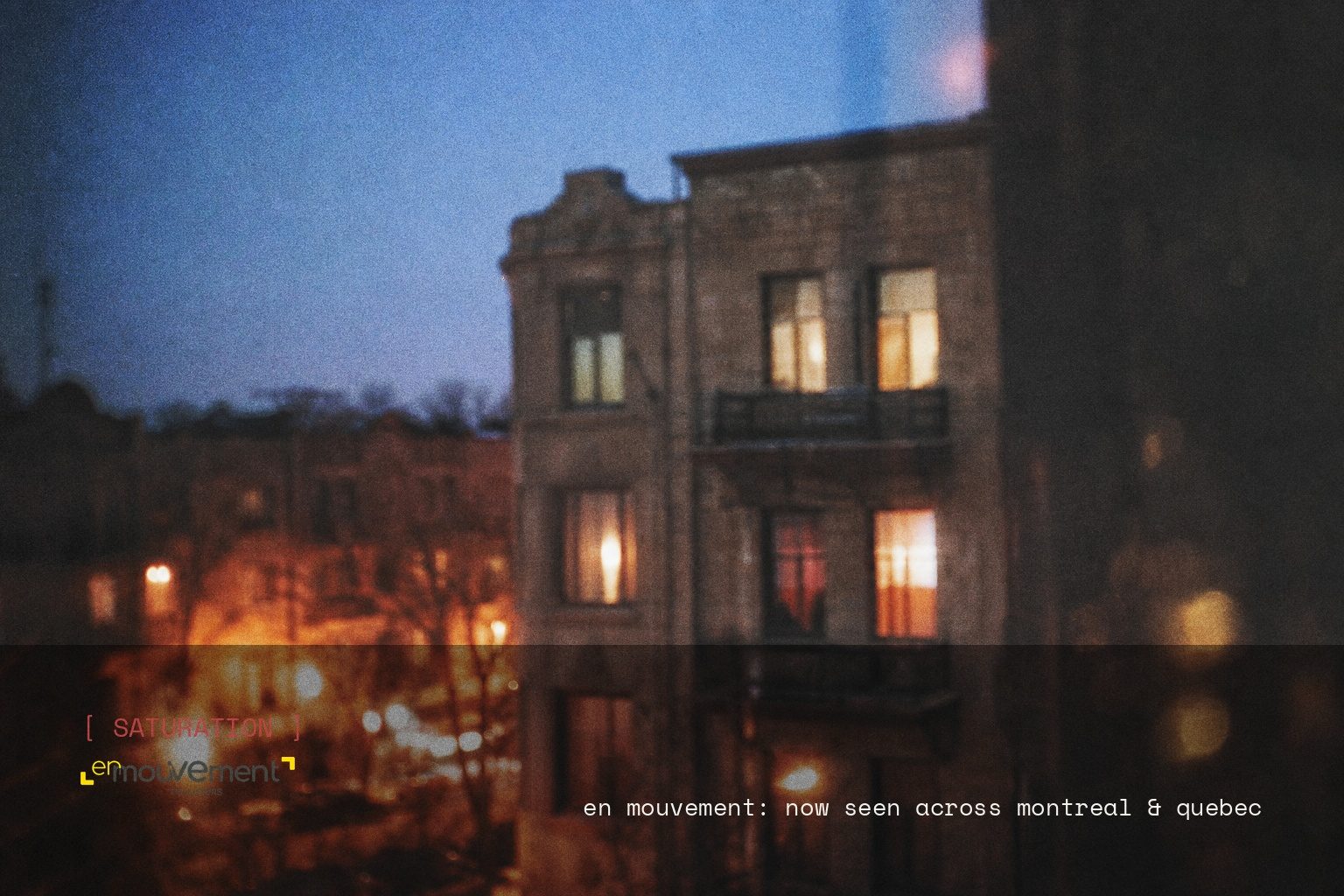 En Mouvement brand campaign image, night scene shot on film