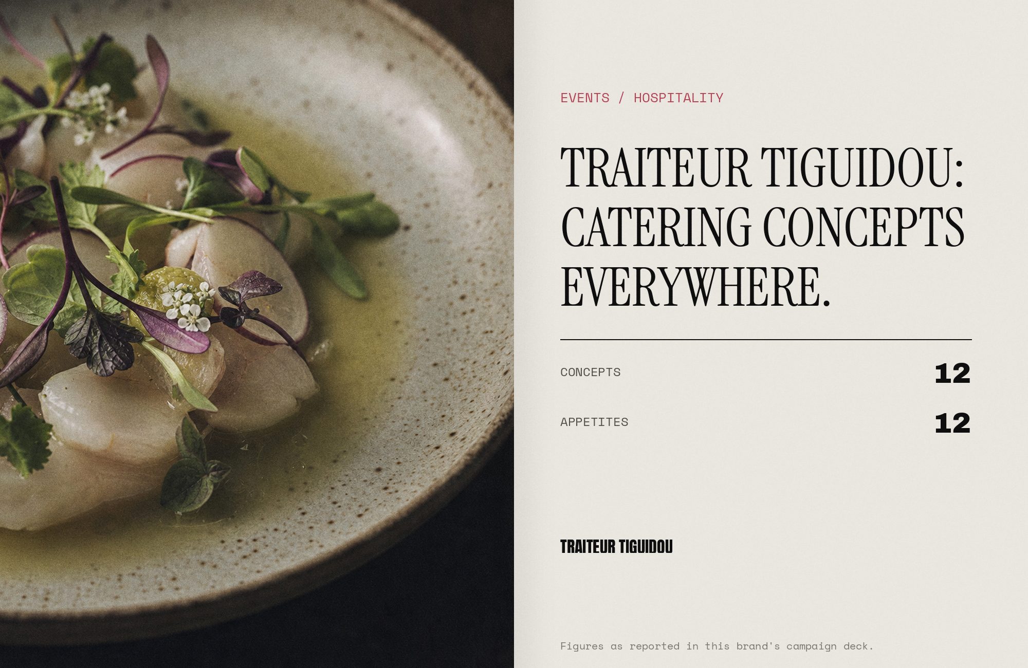 Traiteur Tiguidou press spread render