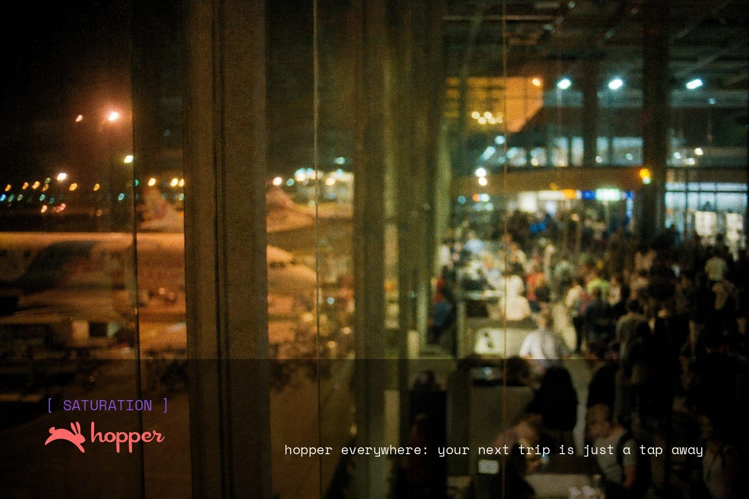 Hopper brand campaign image, night scene shot on film