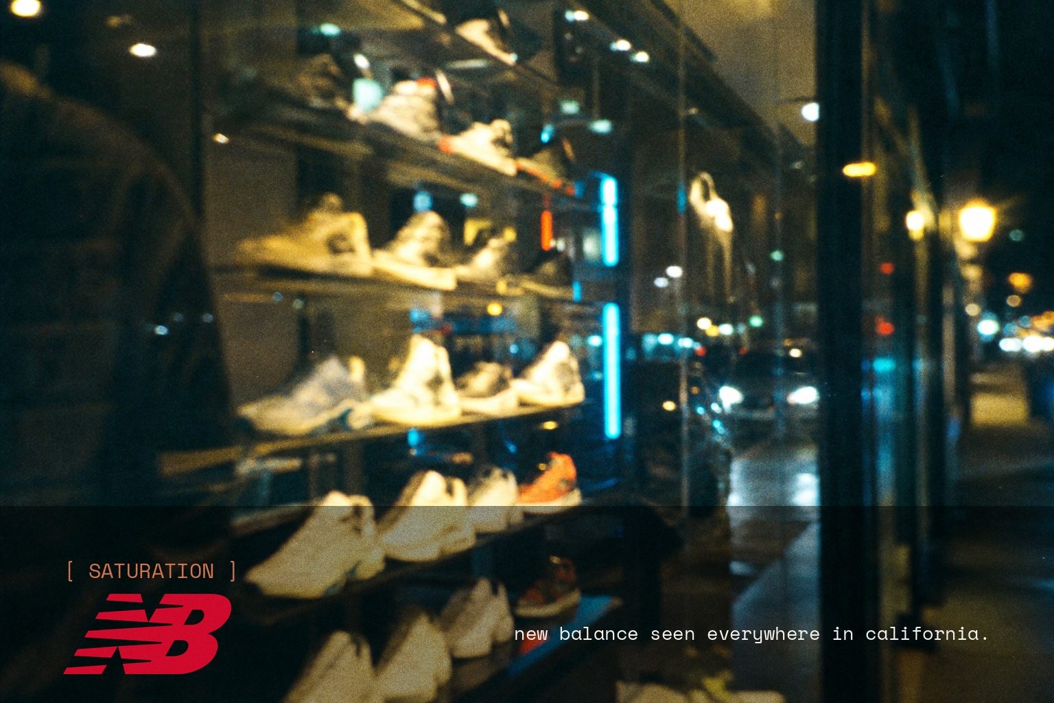 New Balance brand campaign image, night scene shot on film