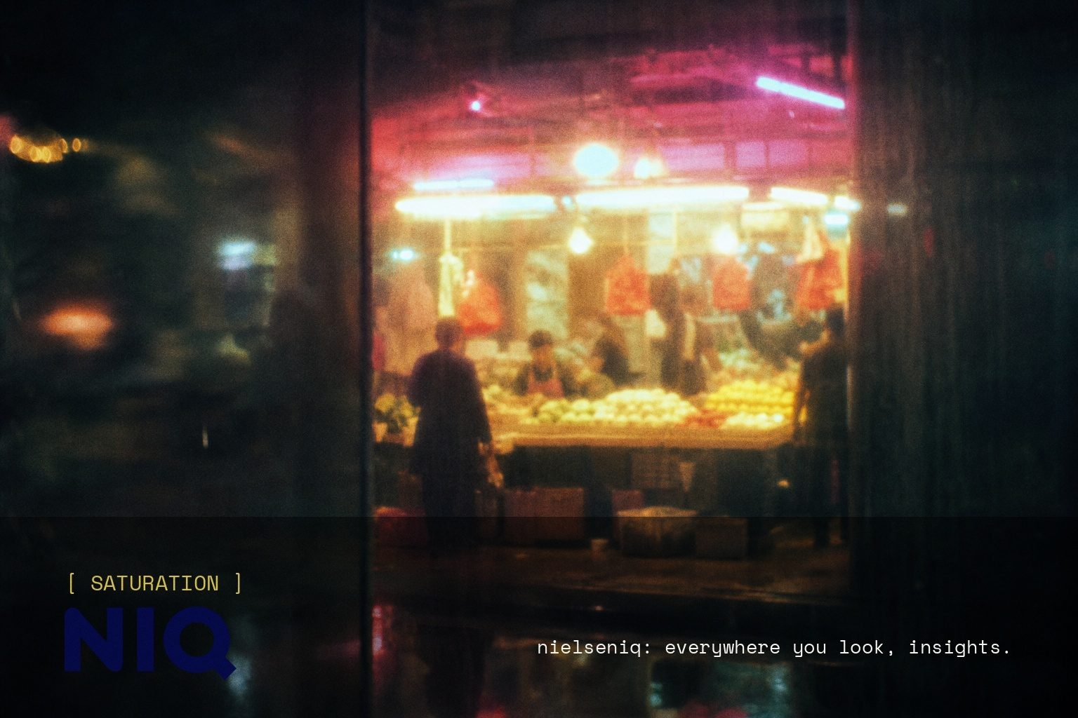 NielsenIQ brand campaign image, night scene shot on film