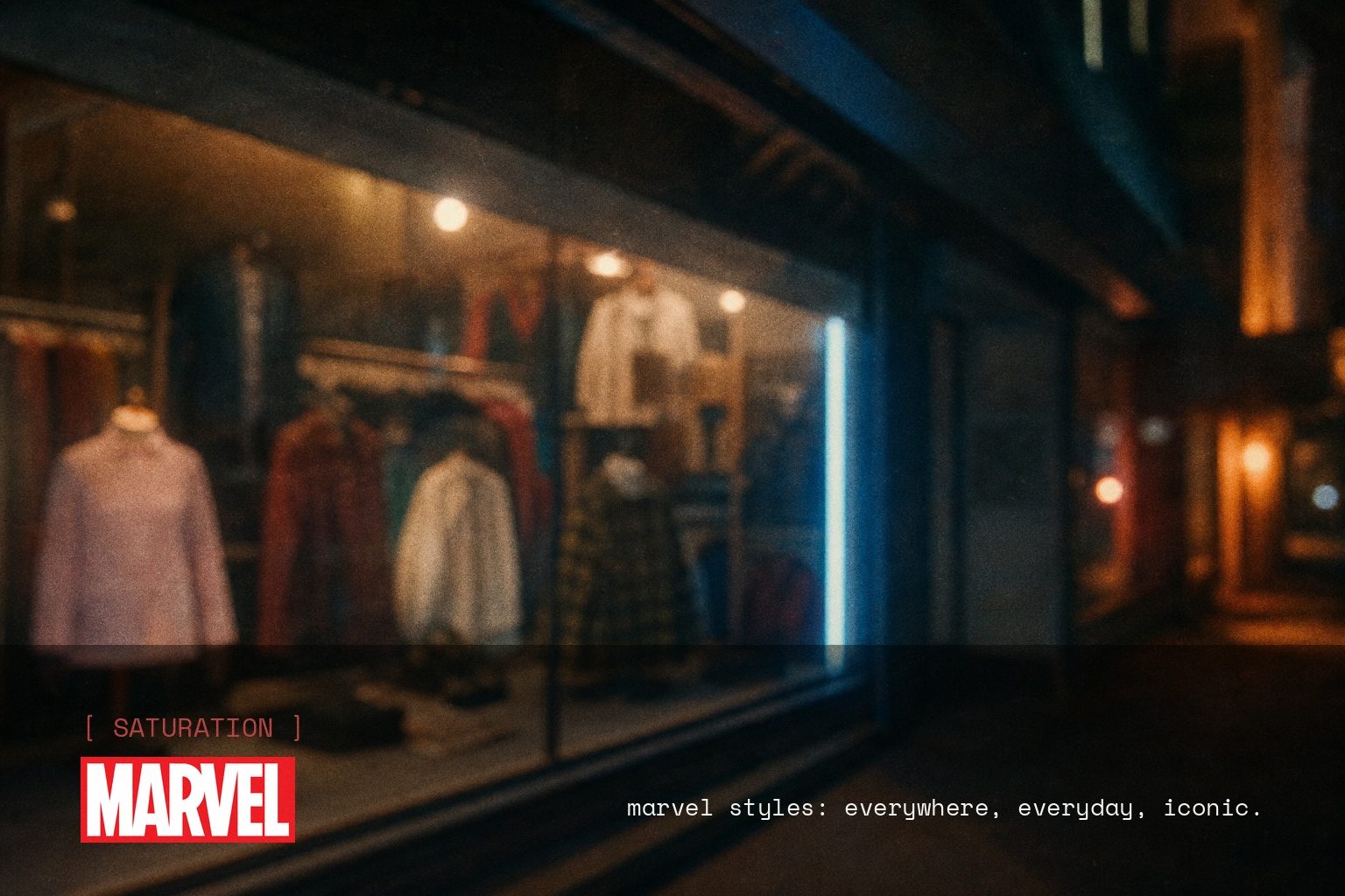 Marvel Styles — Disney brand campaign image, night scene shot on film