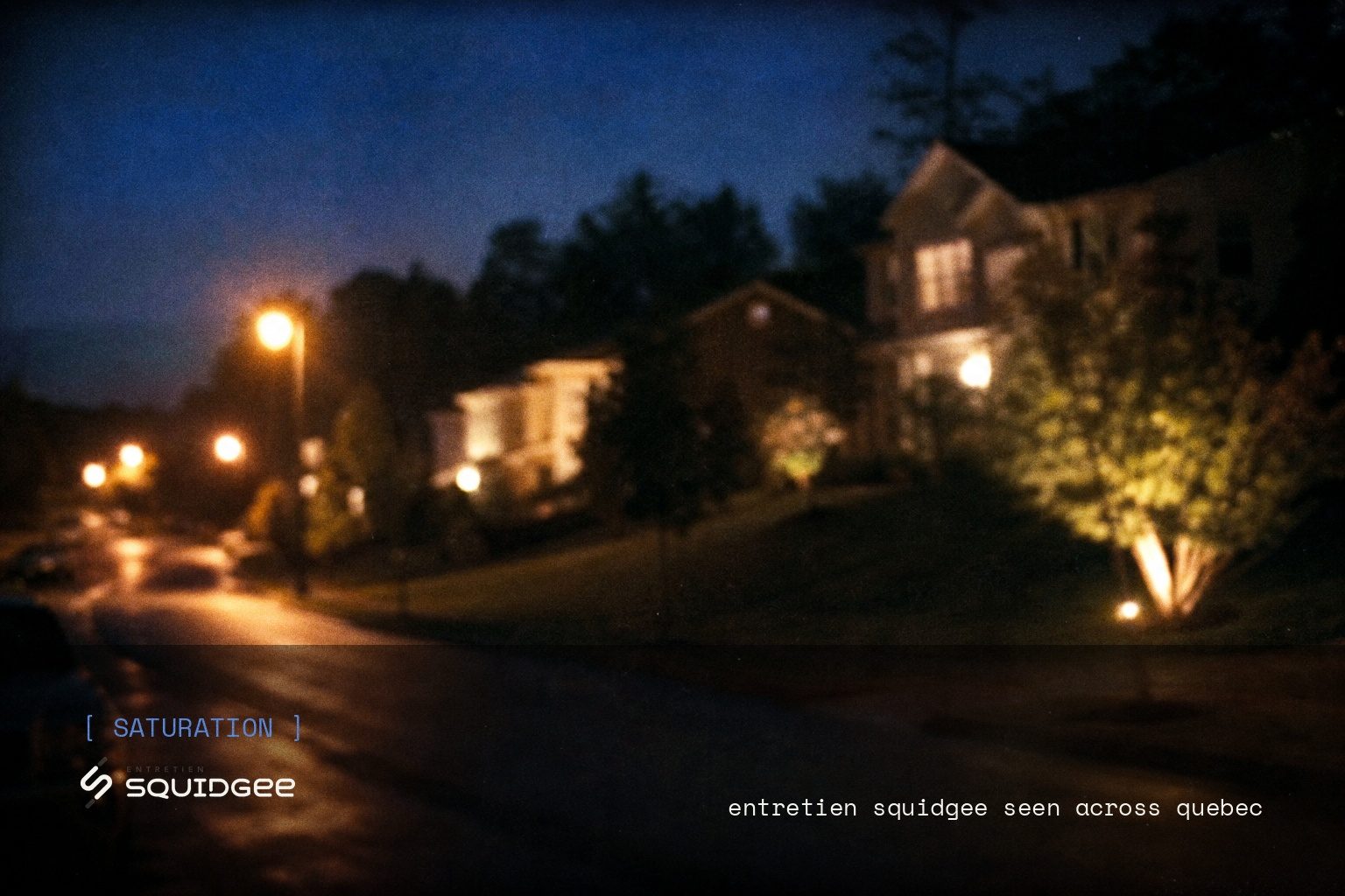 Entretien Squidgee brand campaign image, night scene shot on film