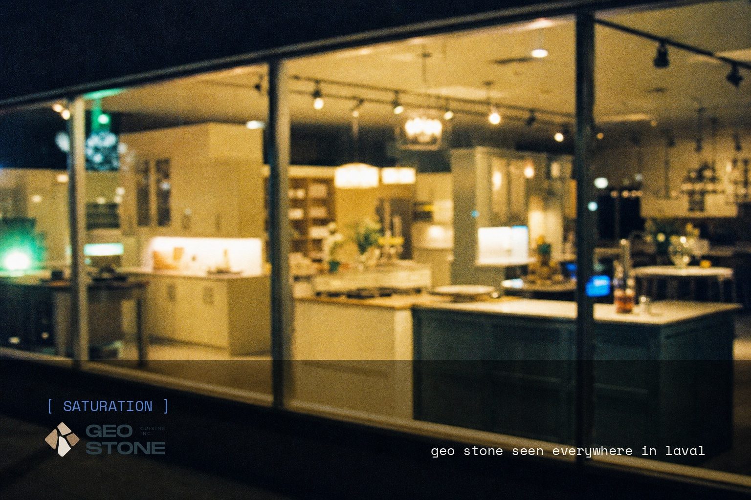 Geo Stone brand campaign image, night scene shot on film