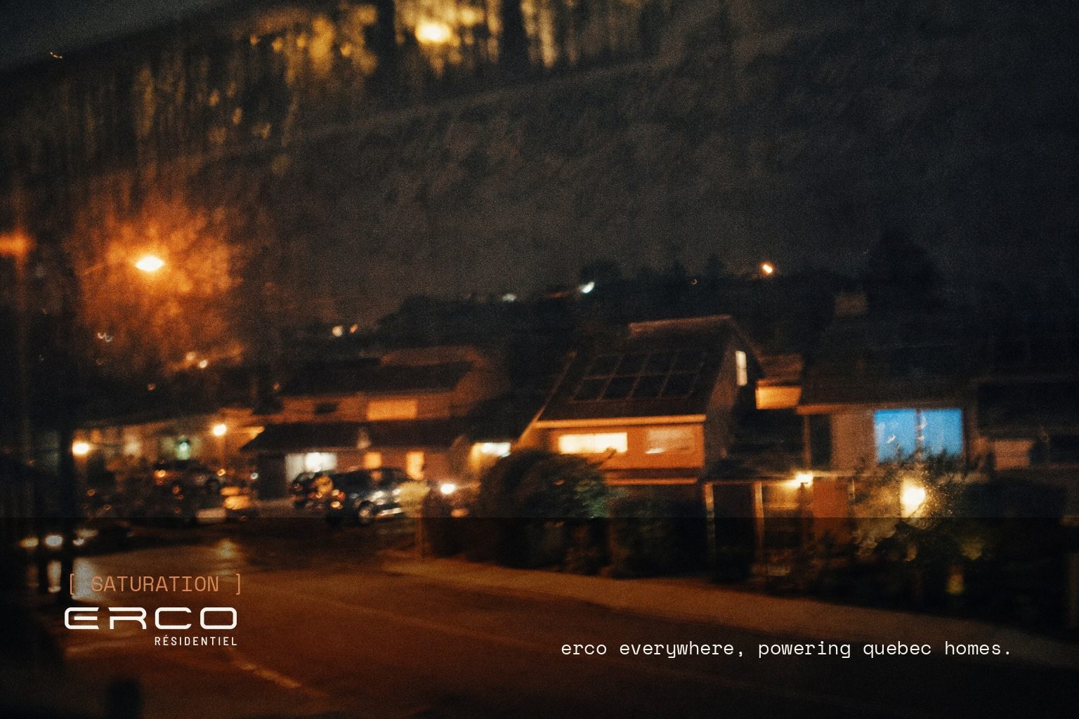 ERCO brand campaign image, night scene shot on film