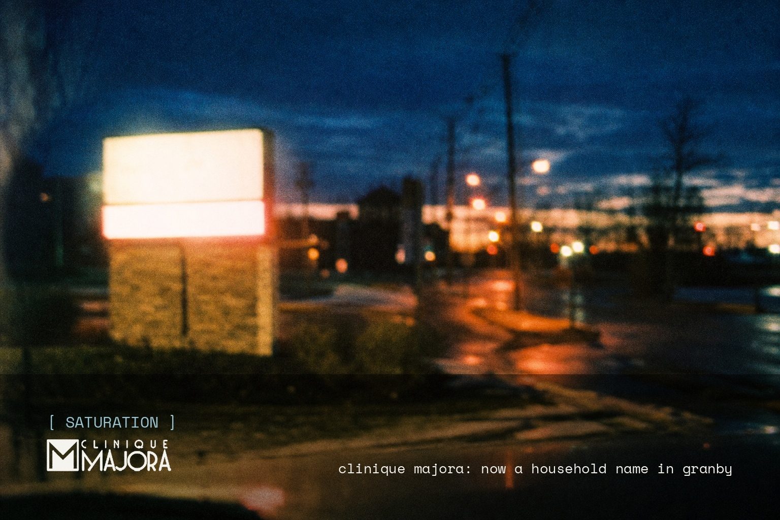Clinique Majora brand campaign image, night scene shot on film