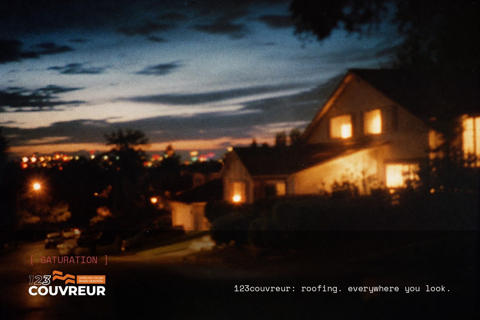 123Couvreur brand campaign image, night scene shot on film