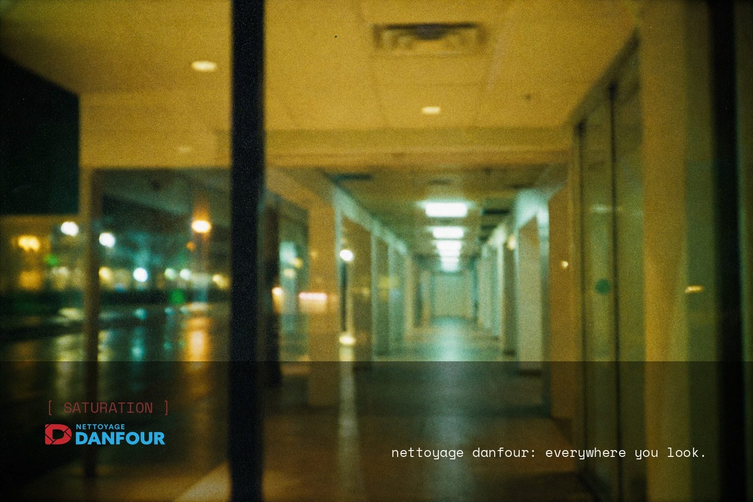 Nettoyage Danfour brand campaign image, night scene shot on film