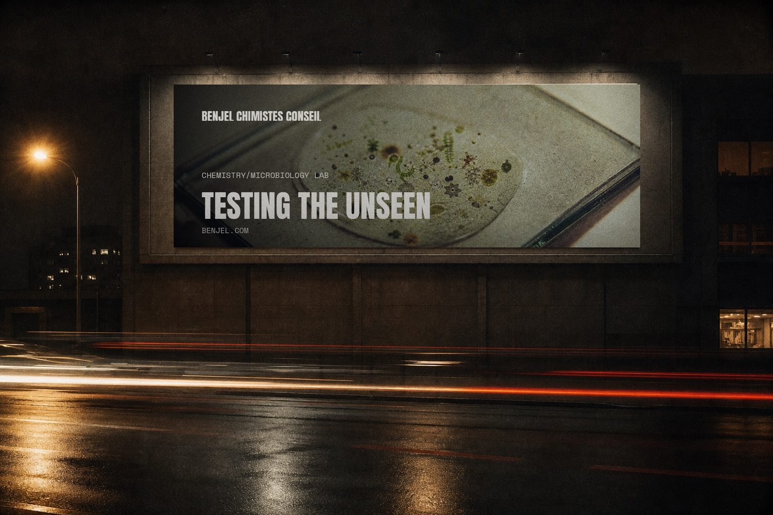 Benjel campaign render: night billboard