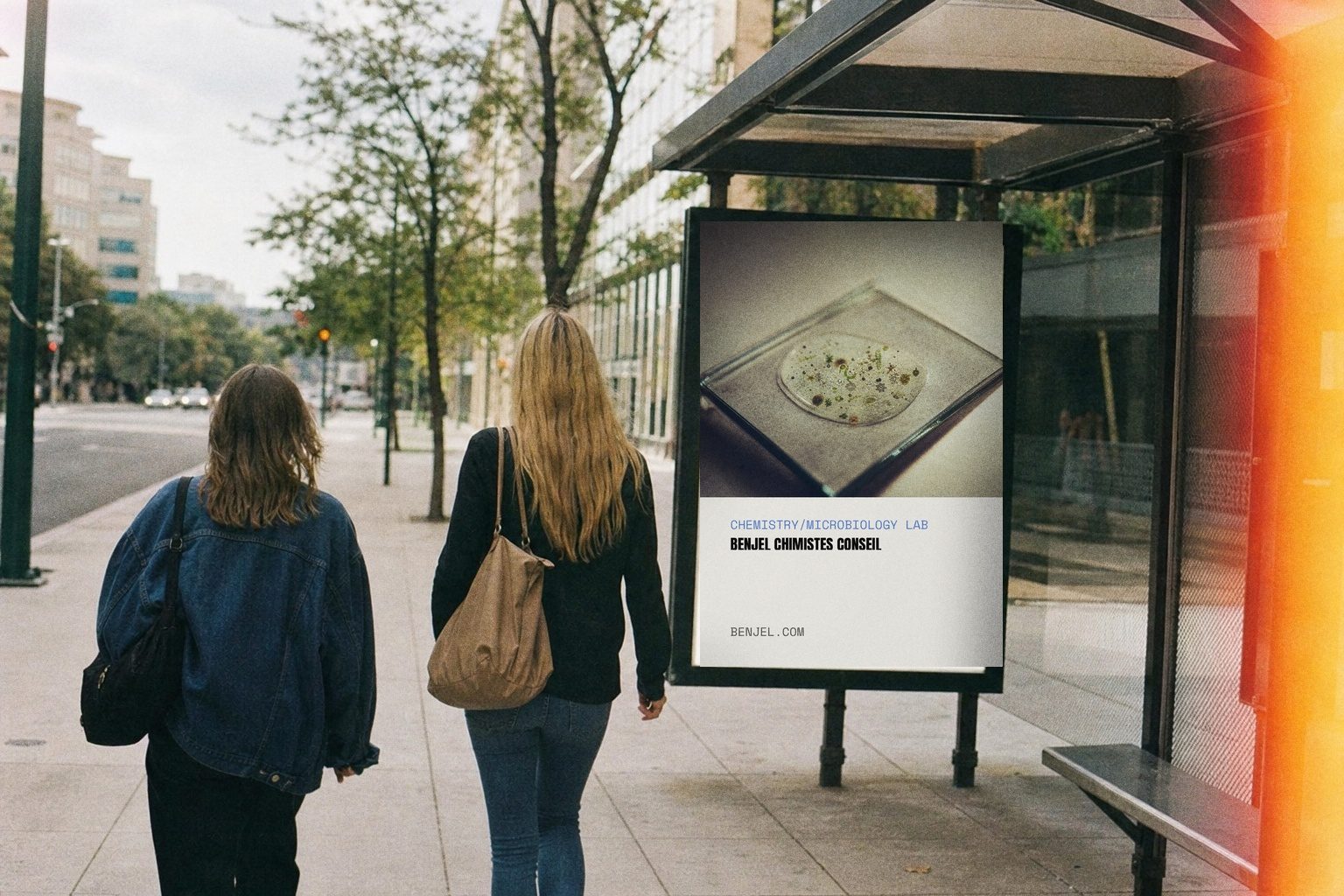 Benjel campaign render: bus shelter poster