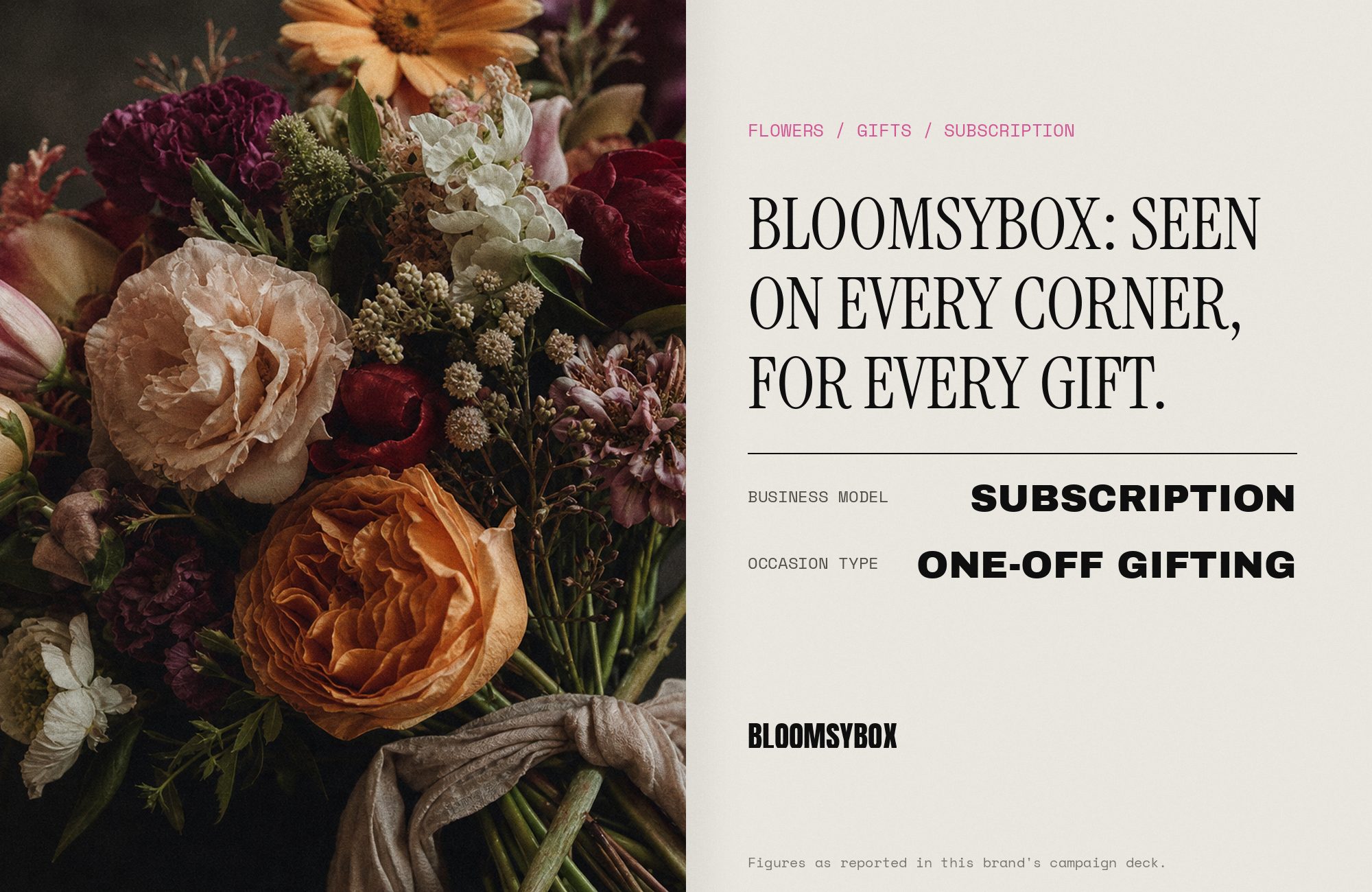 BloomsyBox campaign render — press spread