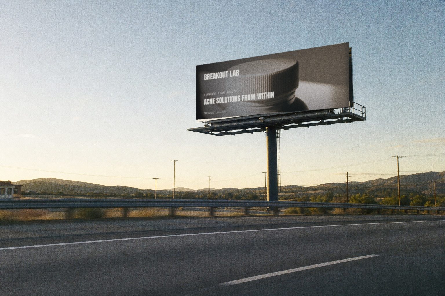 Breakout Lab campaign creative on a highway billboard