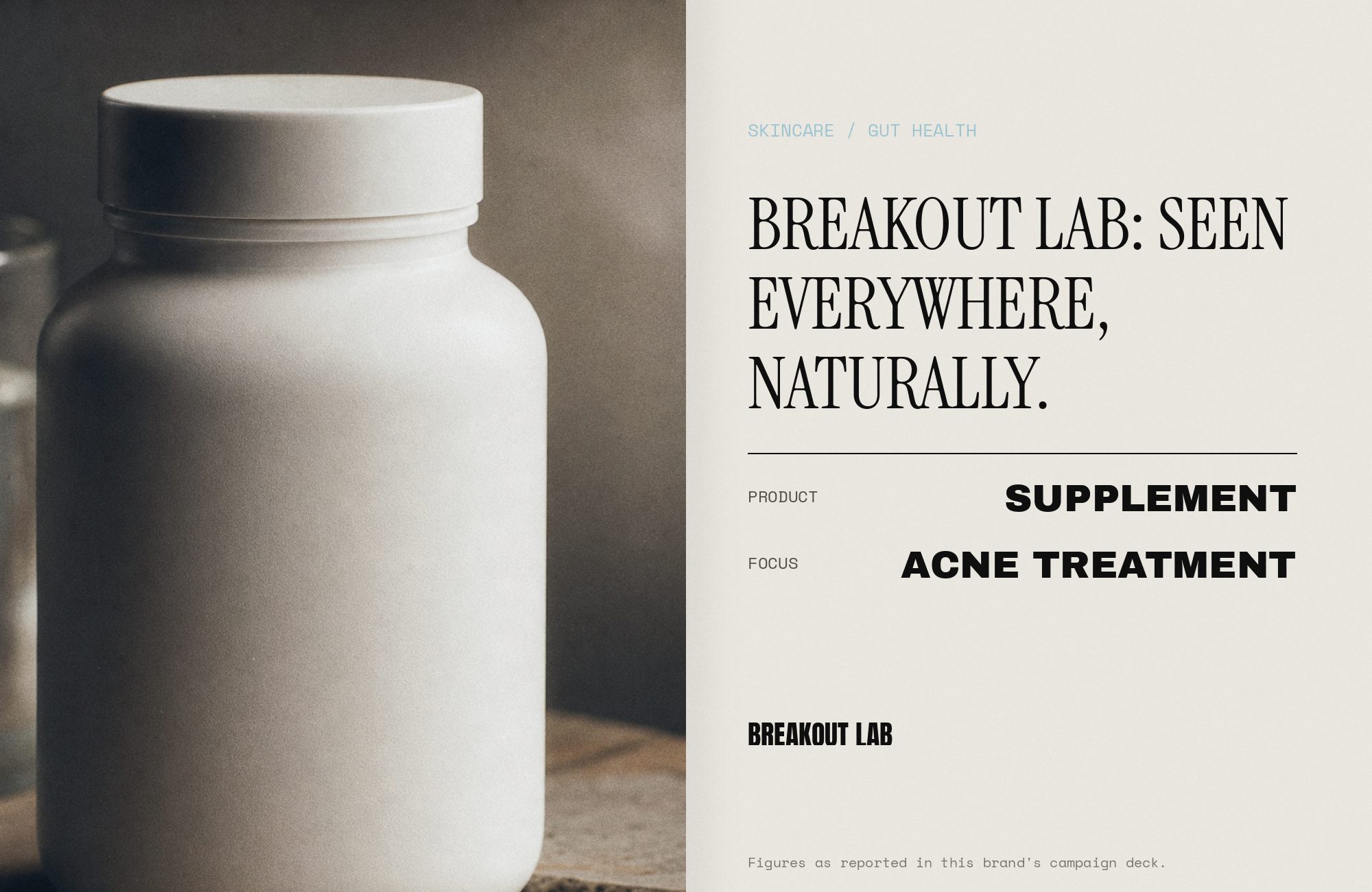 Breakout Lab campaign as a printed press spread