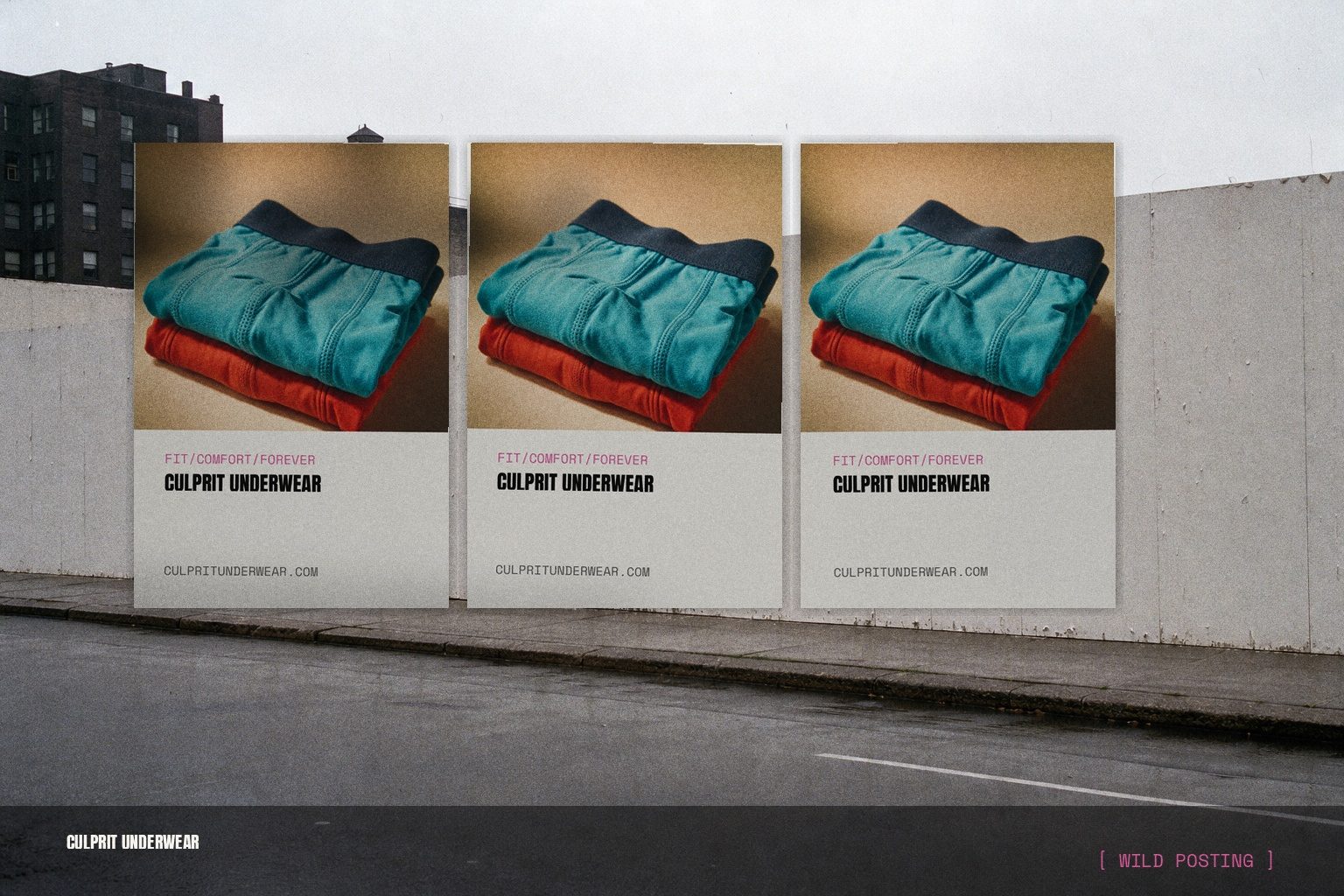 Culprit wild posting campaign wall