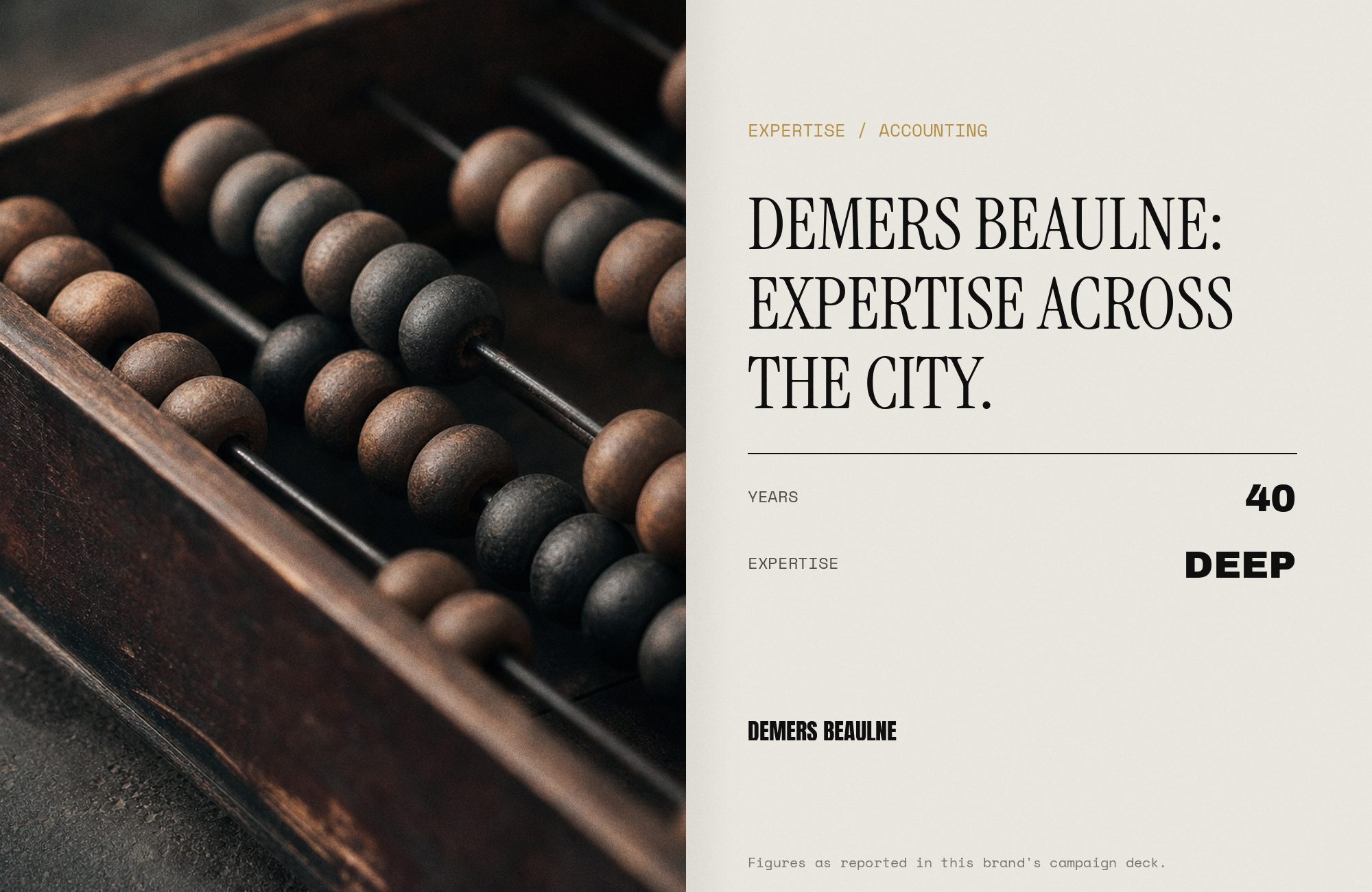 Demers Beaulne campaign as a printed press spread