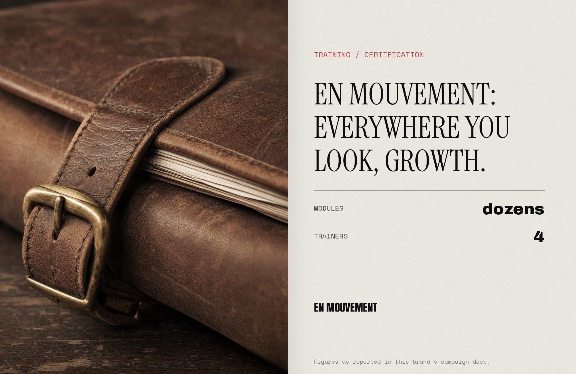 En Mouvement campaign render: press spread