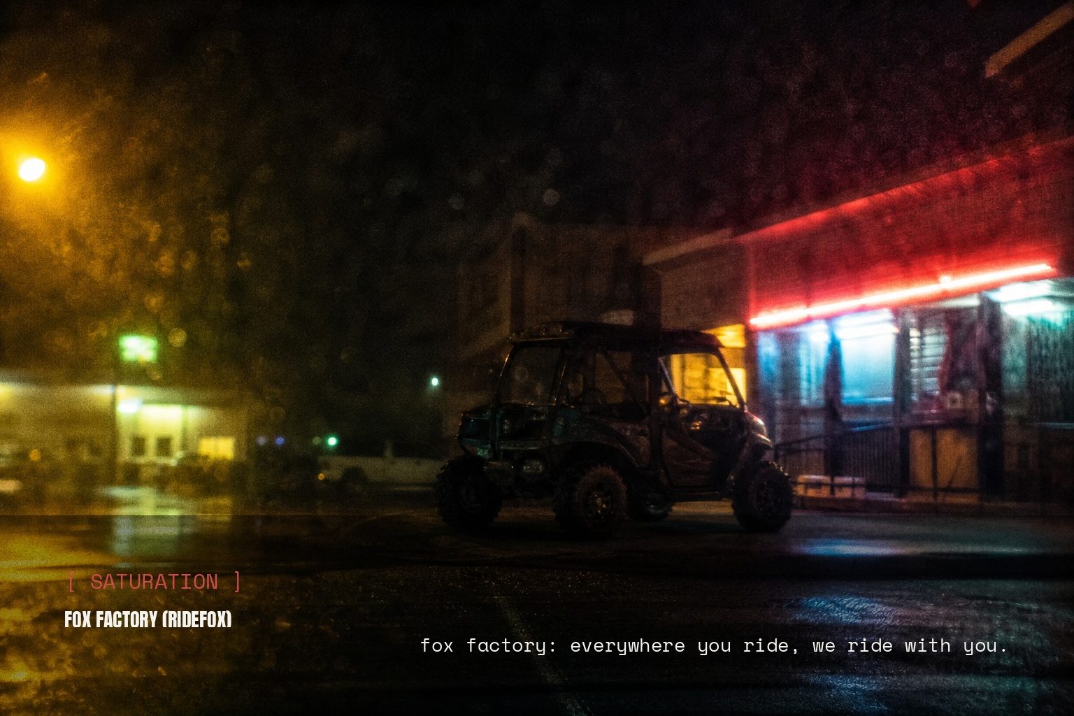 FOX campaign art in a night street scene
