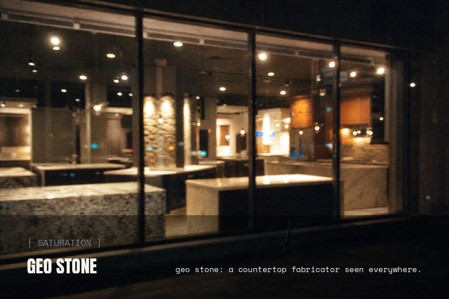 Geo Stone campaign render — blurred night street scene